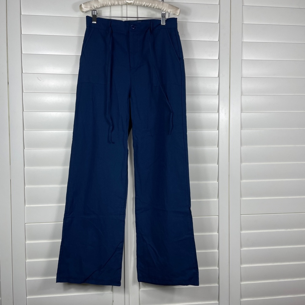 Misslook Navy Blue Wide Leg Trousers, Size S